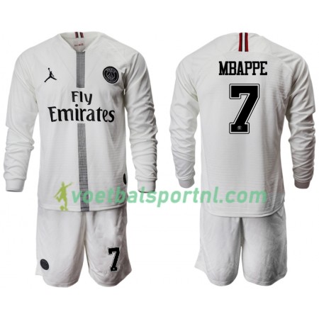 Paris Saint-Germain Mbappé 7 Jodan Wit Kind Third Tenue 2018-19 L/S